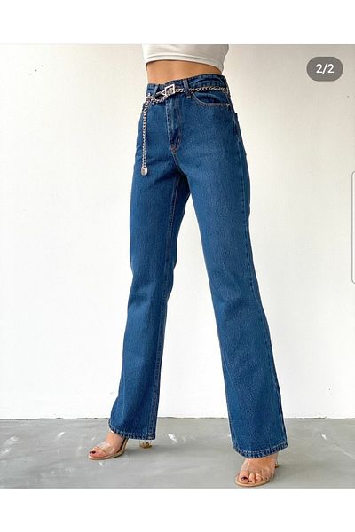 Livik Cold Women Ikon Blue Lycra Pantaloni largi cu talie super înaltă. (super Înalt.) Wide Leg.virtute