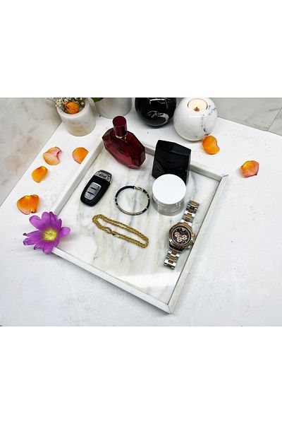 Modestmar Natural Marble Organizer & Organizer Box - Marble Box 28x28cm
