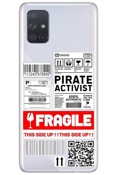 WANNA PROTECT Case for Samsung A71 Fragile Patterned Patterned Transparent Si...