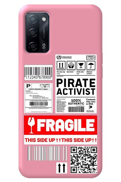 WANNA PROTECT Oppo A52 Pink Premium Velvet Inside Fragile Patterned Silicone ...