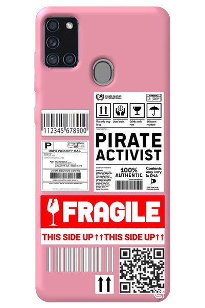 WANNA PROTECT Samsung A21s Pink Premium Silicone Phone Case with Velvet Fragi...