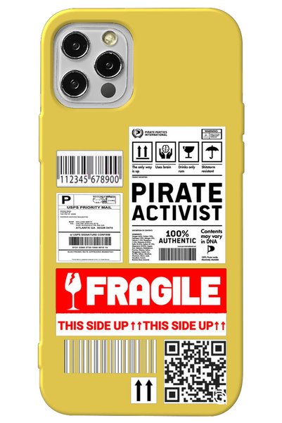 WANNA PROTECT iPhone 13 Pro Yellow Premium Velvet Fragile Patterned Silicone ...