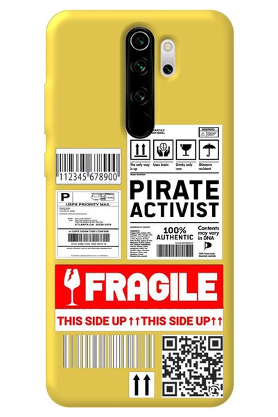 WANNA PROTECT Xiaomi Redmi Note 8 Pro Yellow Premium Velvet Fragile Patterned...