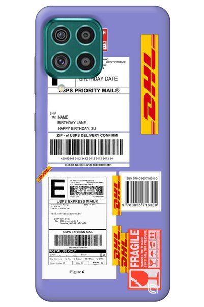 WANNA PROTECT Samsung M32 Lilac Premium Velvet Inside Express Patterned Silic...