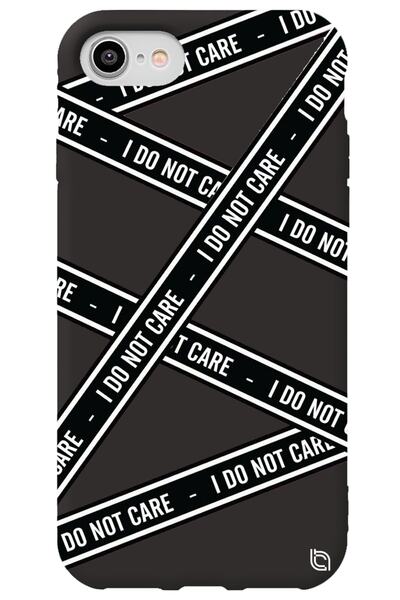 WANNA PROTECT iPhone 8 Black Premium Velvet Inside Dont Care Patterned Silico...
