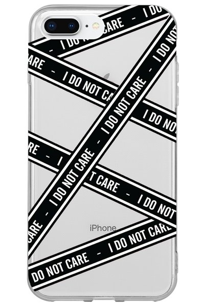 WANNA PROTECT iPhone 8 Plus Dont Care Patterned Patterned Transparent Silicon...
