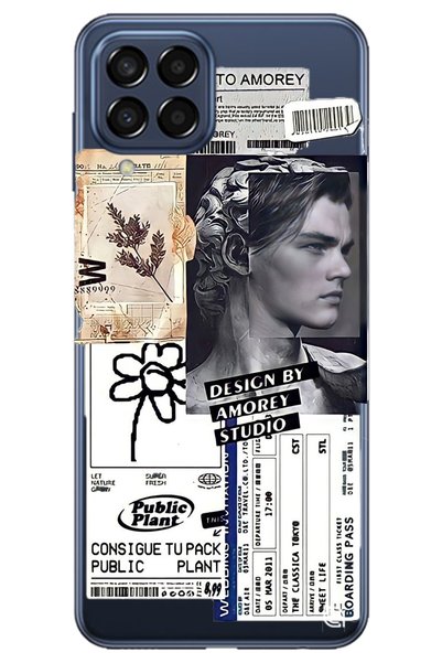 WANNA PROTECT Samsung M22 Clear Premium Collage Patterned Silicone Phone Case