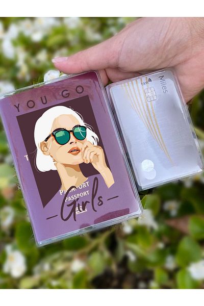 Cekuonline You Go Girl Patterned Universal Transparent Passport Case Model Suitable for All Country Passports
