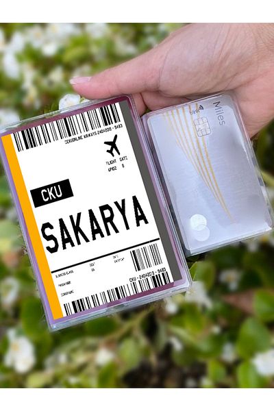 Cekuonline Flight Ticket Sakarya Patterned Universal Transparent Passport Cover Model Suitable for All Country Passports