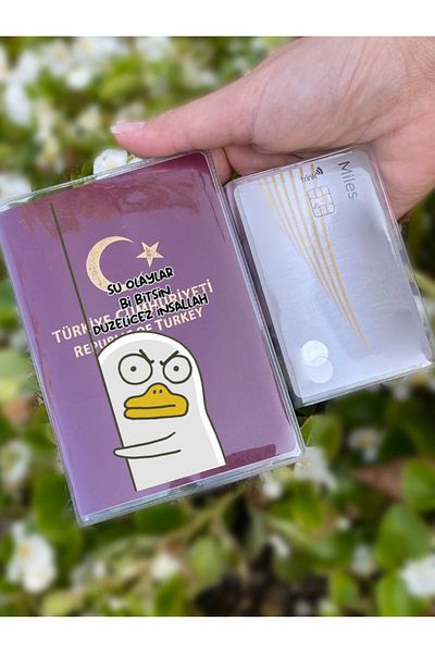 Cekuonline Düzelicez Inşallah Patterned Universal Transparent Passport Cover Model Suitable for All Country Passports