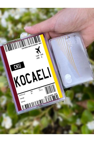 Cekuonline Flight Ticket Kocaeli Patterned Universal Transparent Passport Cover Model Suitable for All Country Passports