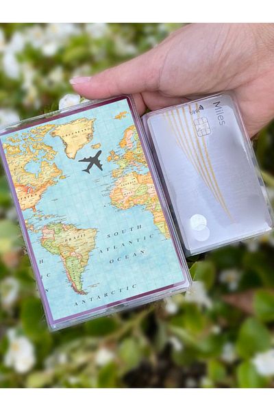 Cekuonline Universal Transparent Passport Case with Map Pattern Suitable for All Country Passports