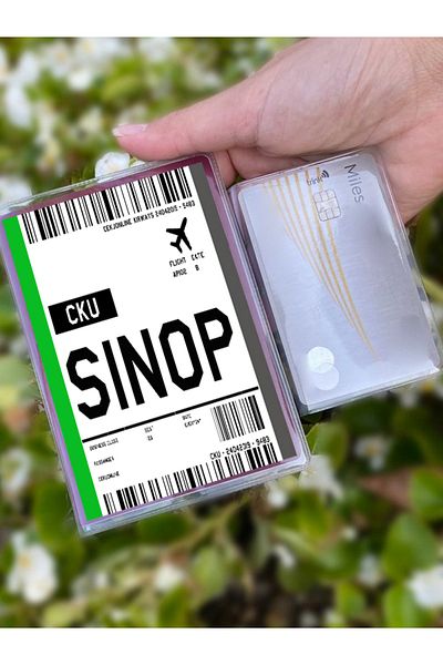 Cekuonline Flight Ticket Sinop Patterned Universal Transparent Passport Case Model Suitable for All Country Passports