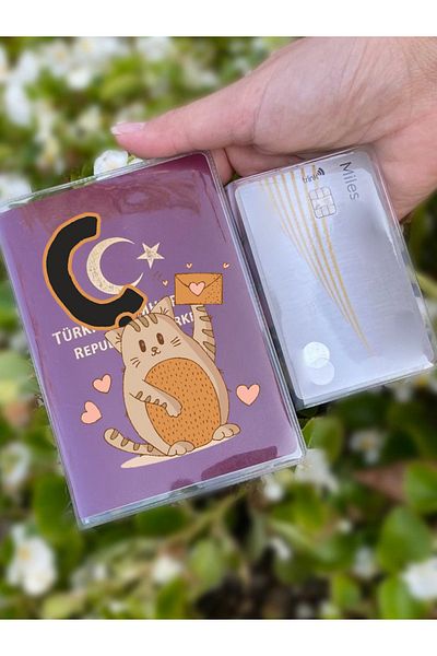 Cekuonline Universal Transparent Passport Case with Cat Letter O Pattern Suitable for All Country Passports