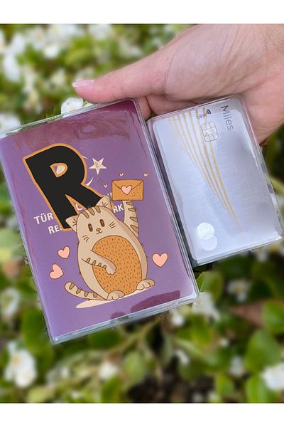 Cekuonline Universal Transparent Passport Case with Cat Letter R Pattern Suitable for All Country Passports