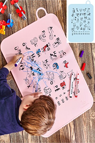 Parlaware Silikon Oyun Matı Boyanabilir, Silinebilir, Gıdaya Uygun, Çocuk, Beceri, Oyun Matı. Mavi