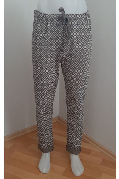 AYASOFYA OTANTIK Women's Italian Mink Patterned Narrow Leg Skinny Trousers