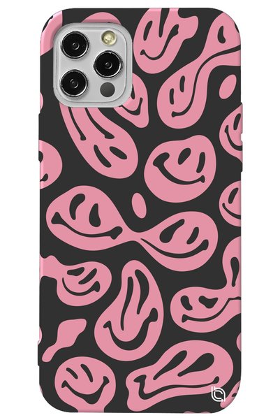 WANNA PROTECT iPhone 14 Pro Max Pink Premium Velvet Smile Patterned Silicone ...
