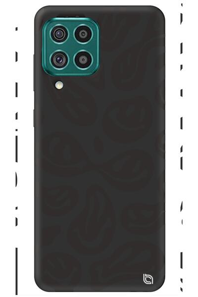 WANNA PROTECT Samsung M22 Black Premium Velvet Smile Patterned Silicone Phone...