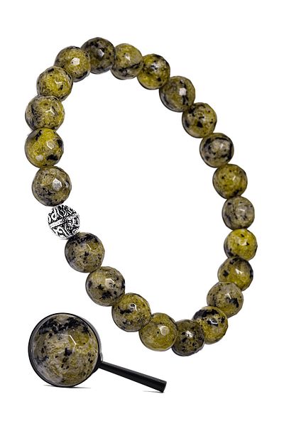 Tesbih Atölyesi Certified Faceted Yellow Quartz Stone Bracelet (with silver hardware)