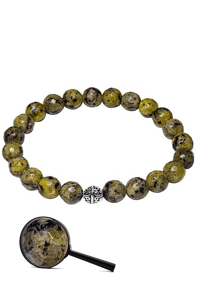 Tesbih Atölyesi Certified Faceted Yellow Quartz Stone Bracelet (with silver hardware)