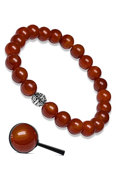 Tesbih Atölyesi Yemen Agate Stone - Natural Stone Bracelet, Silver Apparatus and Certified