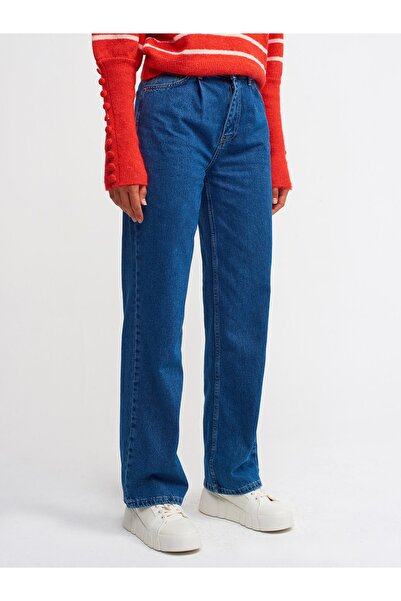 Dilvin 70727 Pantaloni plisați-albastru