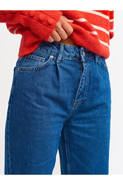 Dilvin 70727 Pantaloni plisați-albastru