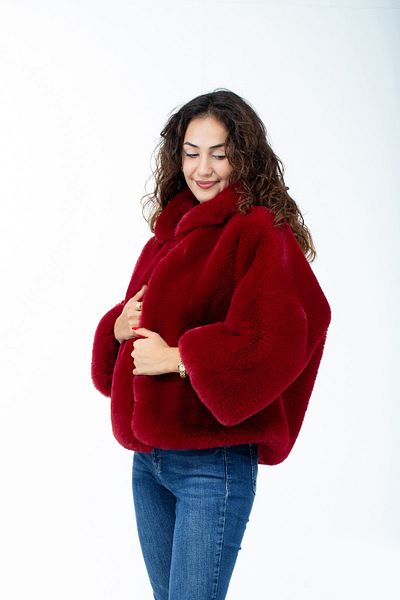 KürkZone Red Extra Thick (HIGHEST GRAMAGED) Fox Fur Jacket Coat