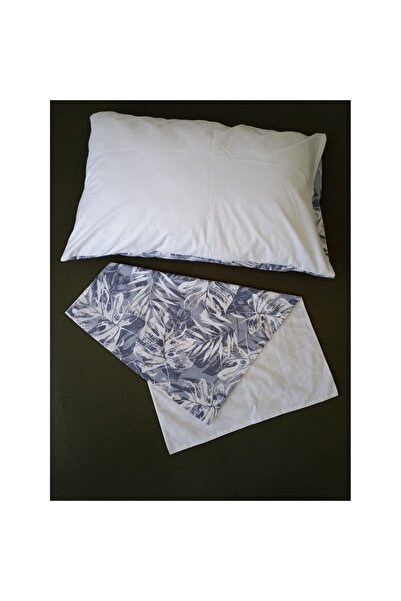 KobalBusiness 100% قطن عضوي سوبر فاخر بوبلين 2 قطعة 50x70 كيس وسادة أزرق