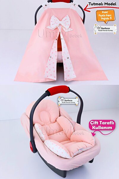 Umaybebek 3 Parça - Puset Örtüsü, Bel Destekli Puset Minderi, Puset Çarşafı, ...