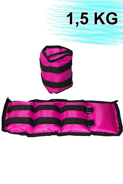 Jet 1,5 Kg X 2 buc Set de greutăți pentru picioare pentru mâini Saci de nisip 1,5 Kg Greutate pentru întărirea mușchilor încheieturii mâinii 1 pereche roz