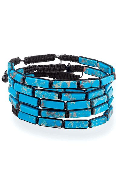 Tesbih Atölyesi Certified Blue Varisite Stone Natural Stone Bracelet