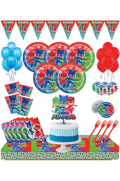 PJMASKS Pijamaskeliler 8 Person Birthday Set Pjmask