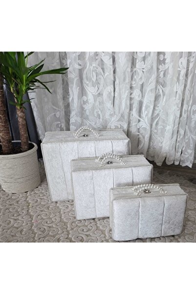 Kırçova Tekstil Şura Çeyiz Sandıkları 3 Lü Söz Nişan Bohça Gelin Düğün Çeyiz Set