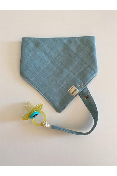 Le Petite Histoire Pacifier Strap (washable) and Drool Scarf 100% Cotton Muslin