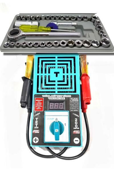 Tuğra 200 Amper Akü Test Cihazı 6/12/24 V 40 Parça Mini Lokma Seti
