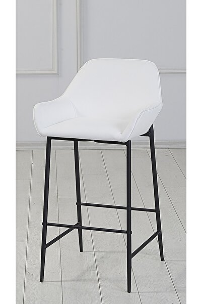 Pİ MOBİLYA 1 Adet Lorin Ada Mutfak Ve Bar Sandalyesi - Bar Taburesi - Suni De...