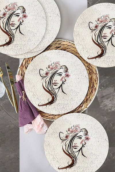 Keramika 13 Piece Patterned Breakfast Set for 6 People