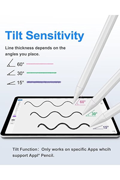 m.tk moveteck Ipad Pro 12.9 Avuç Içi Reddetmeli Stylus Dokunmatik Şarjlı Akıllı Kalem A1876 A1983 A2014 A1985