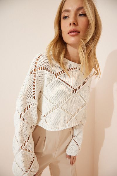 Happiness İstanbul Pullover - Ecru - Regular Fit