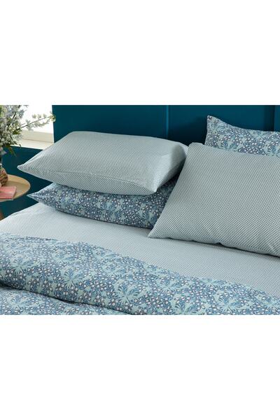 English Home Tulip Blues Kolay Ütülenir Çift Kişilik Nevresim 200x220 Cm Lacivert