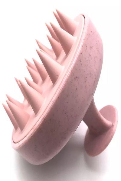 Layes Pink Silicone Toothed Comb Shampoo Shower Brush Hair Scalp Massage Comb