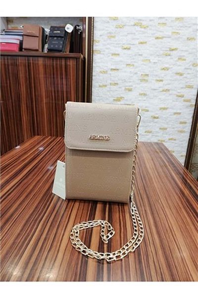 Armine 266 Laser Printed Women's Small Size Hand Shoulder Bag - Mink - Single Size