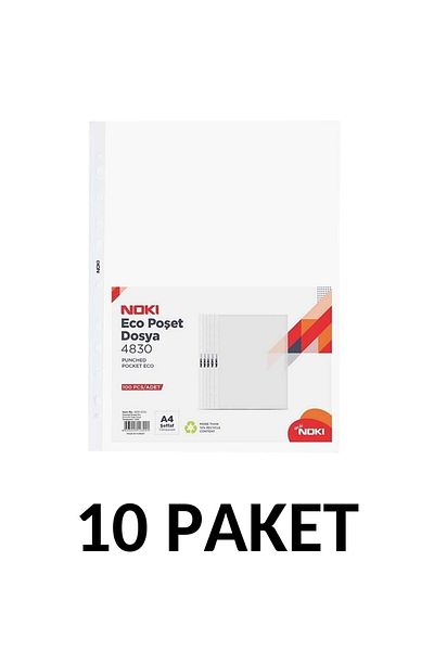 Noki 10 Pack Eco Transparent Bag File 100 Pieces