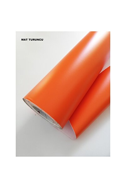DİNAMİK Mat Turuncu Yapışkanlı Folyo Mutfak Dolap Ve Mobilya Kaplama Folyosu 126cmx2mt