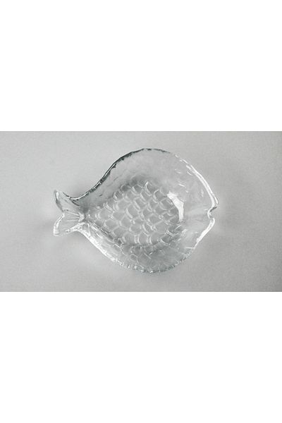 HERITAGE Fish Serving Plate Glass Single 16.5 X 12.5 Cm