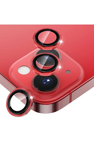 HyperAge iPhone 13 & iPhone 13 Mini Compatible Aluminum Alloy 9H Camera Lens Protector Red [Set of 2]