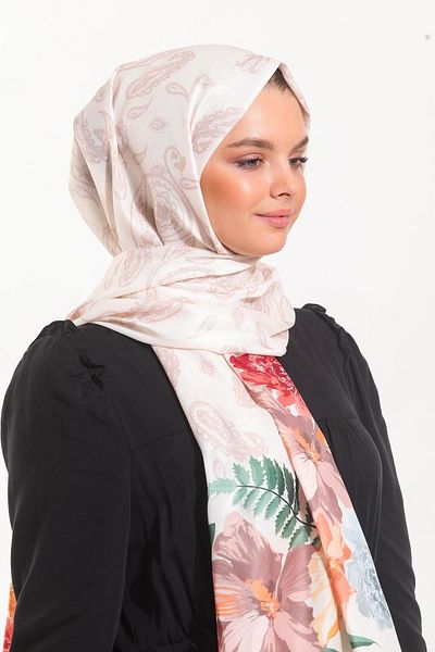 19V69 ITALIA Floral Pattern Pavia Series with Shawl Hanger and Gift Set 90x200 Cm