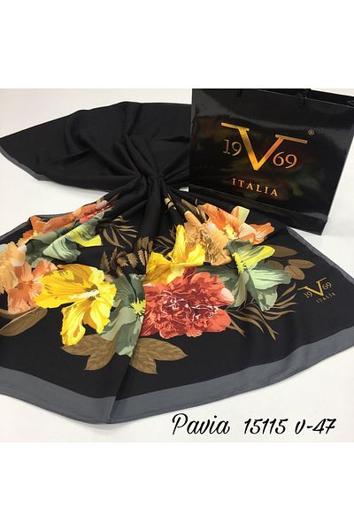 19V69 ITALIA Floral Pattern Pavia Series with Shawl Hanger and Gift Set 90x200 Cm
